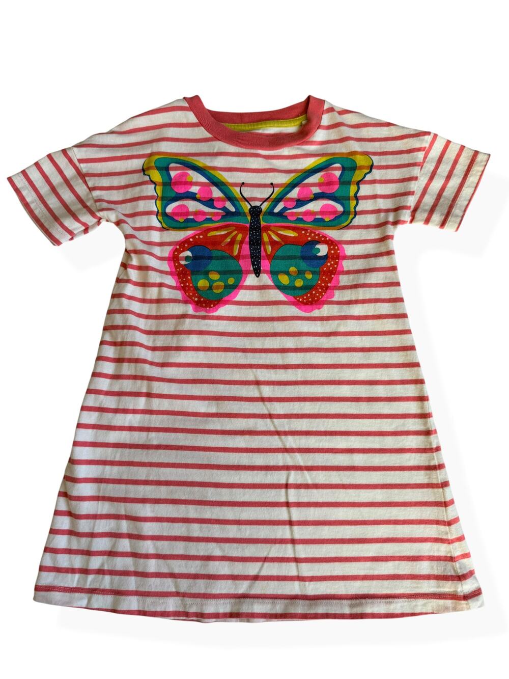 Mini Boden Pink Stripe Butterfly Dress Size Girls 4-5 Years